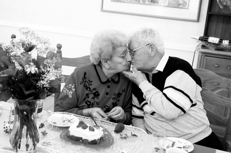 Sweet photo from Valentine's Day of a couple married sixty years.
